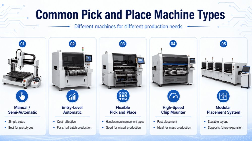 pick and place machine types اختيار ووضع أنواع الآلات