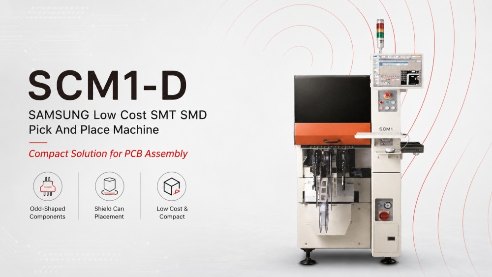 SCM1-D SAMSUNG Low Cost SMT SMD Pick And Place Machine SCM1-D SAMSUNG آلة SMT SMD منخفضة التكلفة للالتقاط والوضع