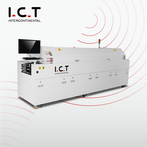 I.C.T-S6 |ماكينة فرن إنحسر خالية من الرصاص ذات 6 مناطق SMT فعالة من حيث التكلفة بسعر منخفض