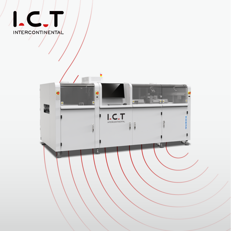 I.C.T-SS550P1 |آلة لحام موجة انتقائية PCB أوتوماتيكية بالكامل عبر الإنترنت مع 2 وعاء لحام 