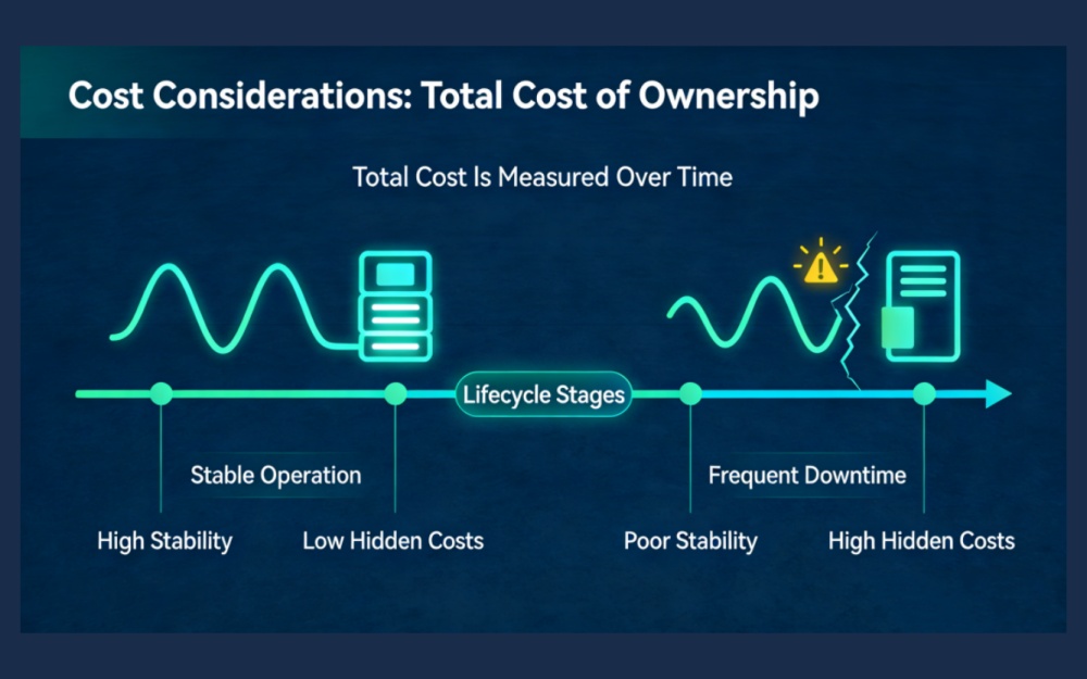 يتم قياس التكلفة الإجمالية مع مرور الوقت
