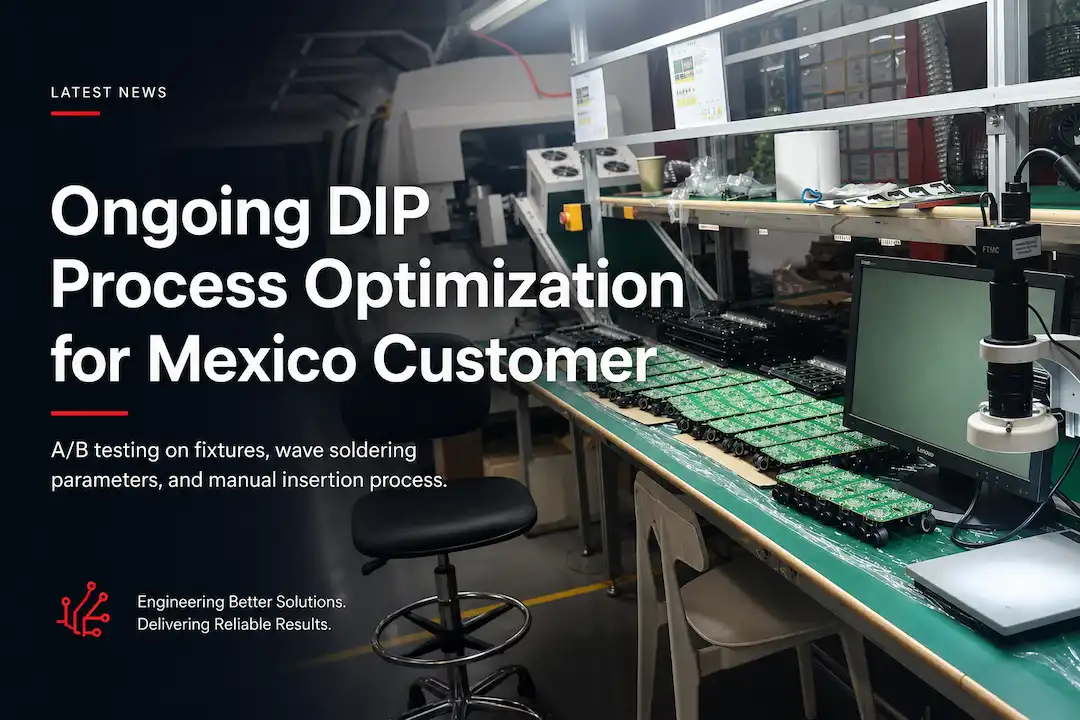 تواصل تكنولوجيا المعلومات والاتصالات تحسين عملية إنتاج DIP لشركة Mexico Electronics Manufacturer.webp