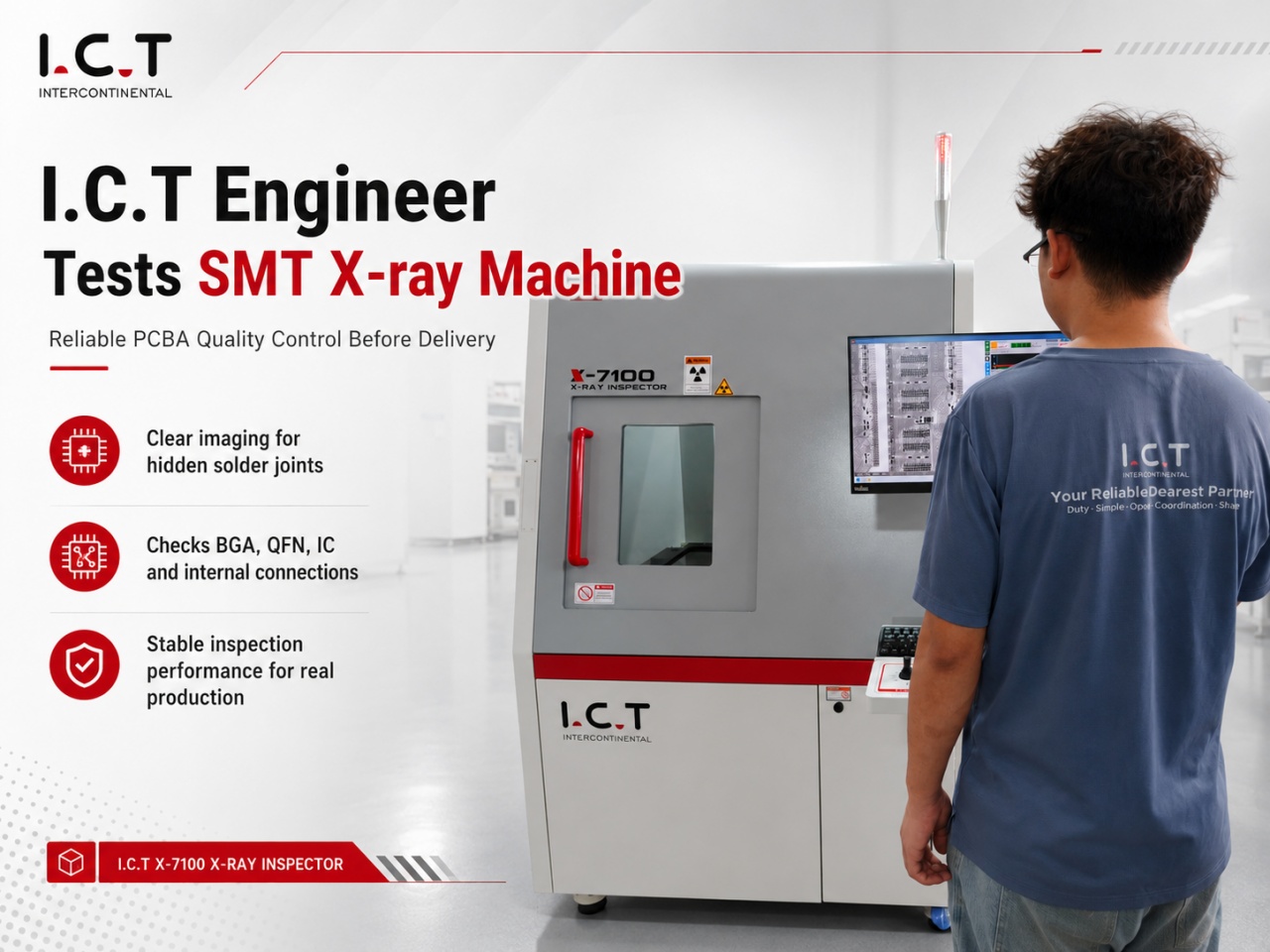 مهندس تكنولوجيا المعلومات والاتصالات يتفقد SMT X-ray.jpg